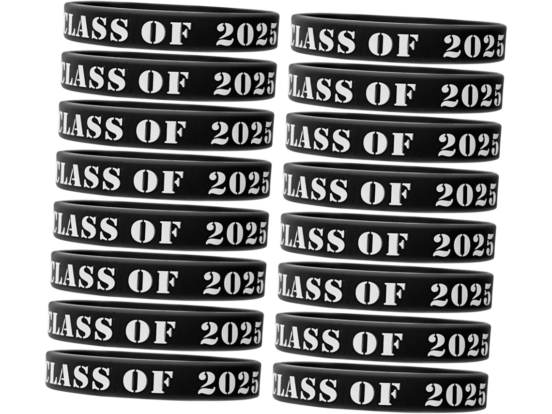 Uonlytech 25 Pulseiras Elásticas de Silicone para Formaturas, Acessório Ideal para Festas e Eventos Escolares