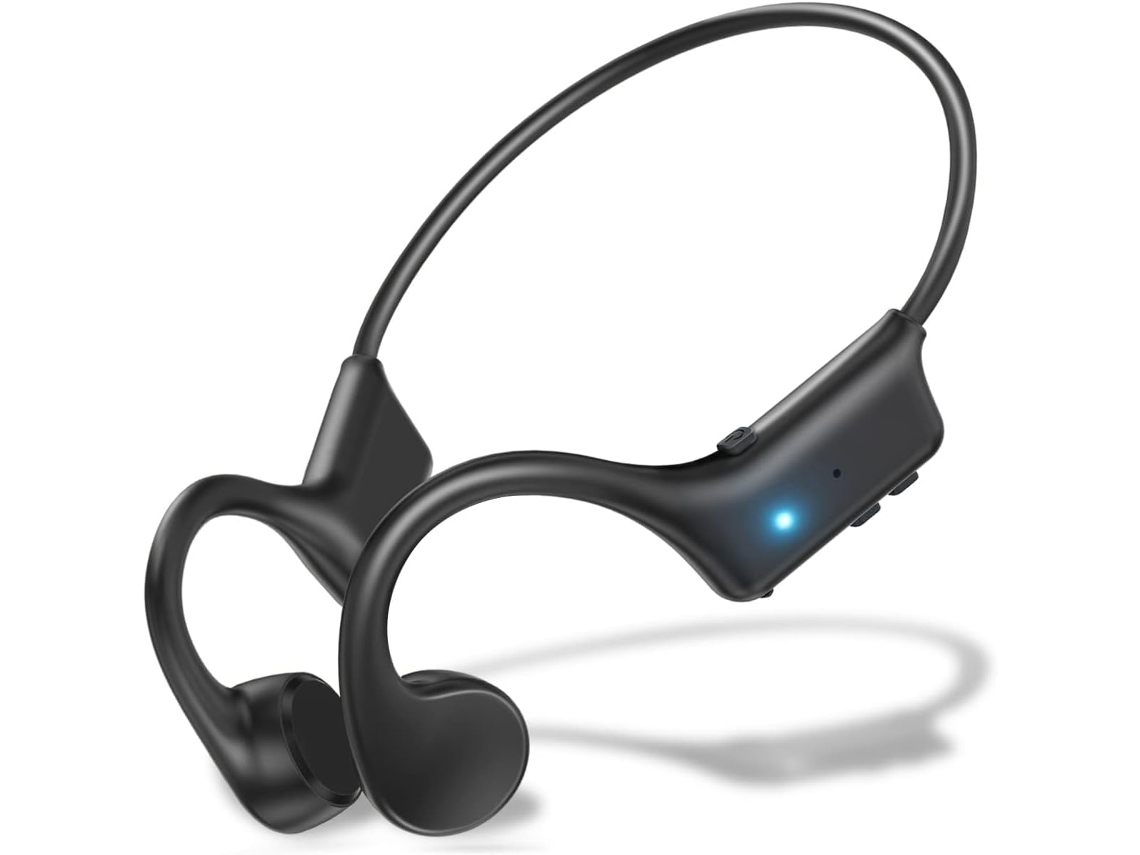 Auscultadores de Condução Óssea Bluetooth Orelha Aberta 8h Reprodução Carregamento Rápido IPX5 JIAPEI