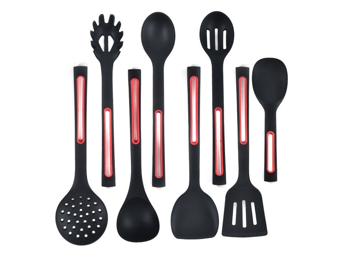 2026 set de Utensílios de Cozinha de Silicone Resistente Ao Calor, Seguro para Lava loiça, 8 Peças, Preto