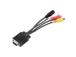 Adaptador Lurelia Cabo VGA para RCA/AV, 15 pinos, fêmea, 19 cm, preto