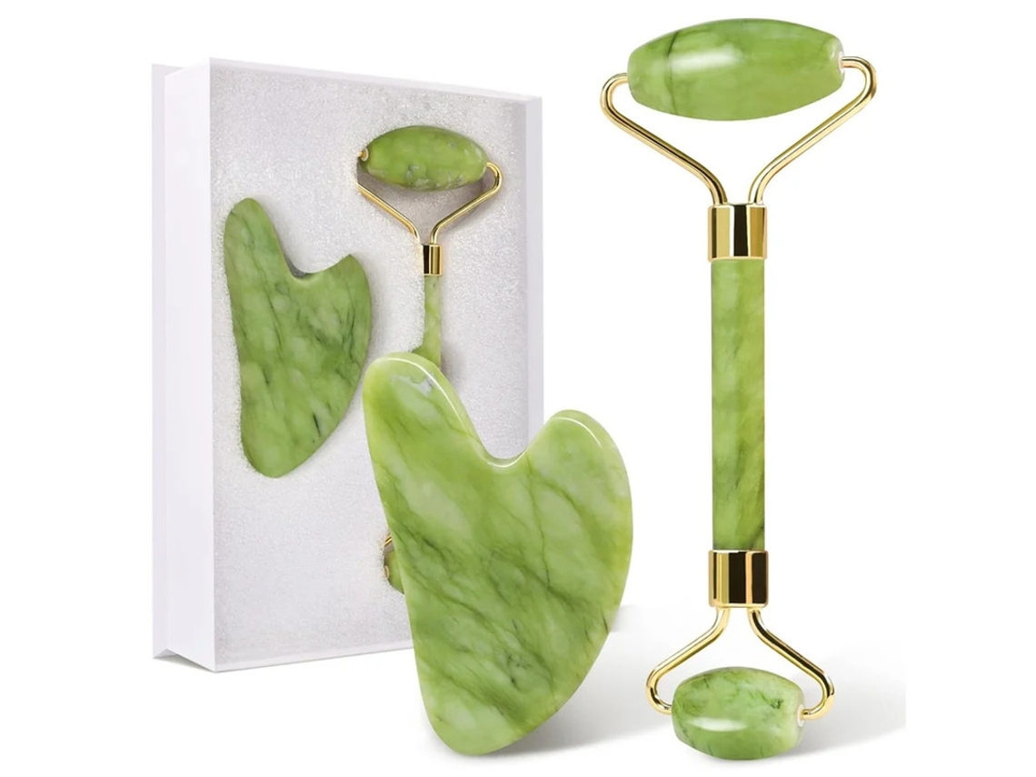 Conjunto De Ferramentas Faciais Gua Sha E Rolo De Jade Para Cuidados Com A Pele Reduz O Inchaço E Melhora As Rugas Ferramenta Guasha Para Bestvite