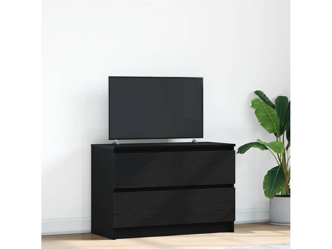 Vidaxl Móvel De Tv 80x35x54 Cm Derivados De Madeira Preto