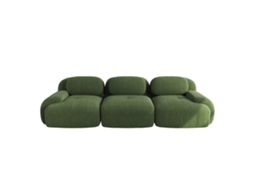 Sofá modular sem estrutura, 2 lugares, espuma 32d, chenille, antiderrapante, verde, sem montagem ORBITRA COMMERCE