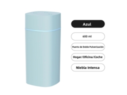 Umidificador De Ar Usb (azul) De 600 Ml Com Dois Bicos E Proteção De Desligamento Automático Quando O Nível De Água Estiver Baixo.