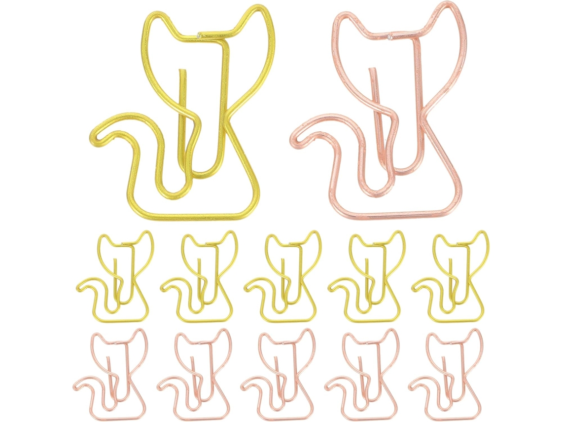 Clipes de Papel Criativos Veemoon em Formato Gato, Feitos De Ferro, Pacote com 30 Unidades Design Adorável e Seguro para