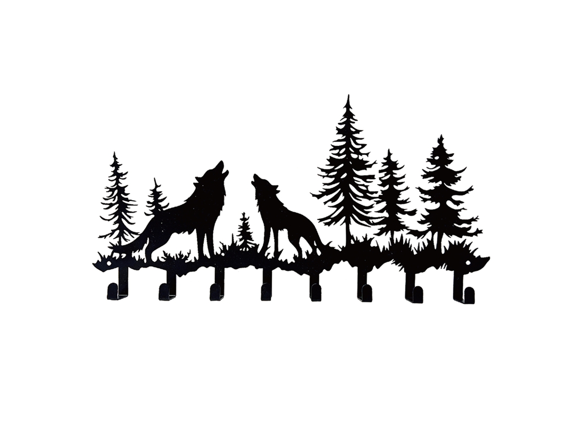 Laxiscreed Ganchos De Ferro Com Tema Lobo Selvagem Para Entrada, Decoração De Chave E Toalha