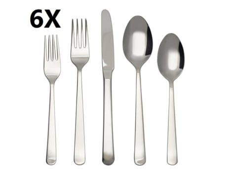 Set 30 Talheres DUNA (6 Facas Mesa, 6 Garfos Mesa, 6 Colheres Mesa, 6 Garfos Sobremesa, 6 Colheres Sobremesa) HERDMAR
