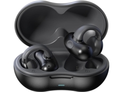 Fones Orelha Aberta Bone Sound Air Line Sem Fio JIAPEI com Clipe, Condução Óssea Aberta, Preto