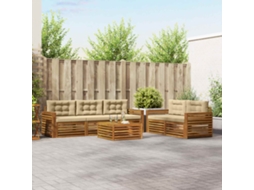 Vidaxl Conjunto De Sofás Para Exterior 6 Unid. Natural E Bege