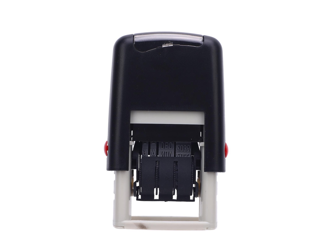 Sello De Fecha Automático 25x2.8mm Com Impressão Clara Em Inglês Secagem Rápida Ajustável Preto