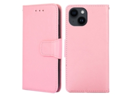 Capa Para Iphone 15 Plus Pele Sintética Rosa