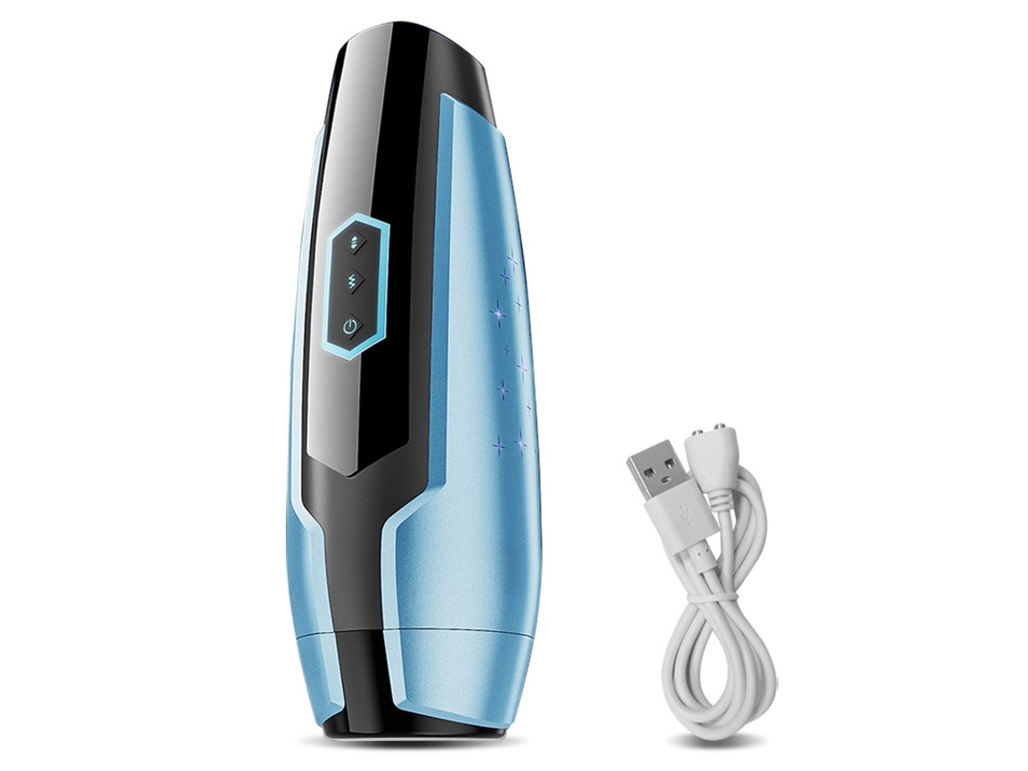Copo De Masturbao De Massagem Telescpica De 5 Frequncias Para Homens (azul)