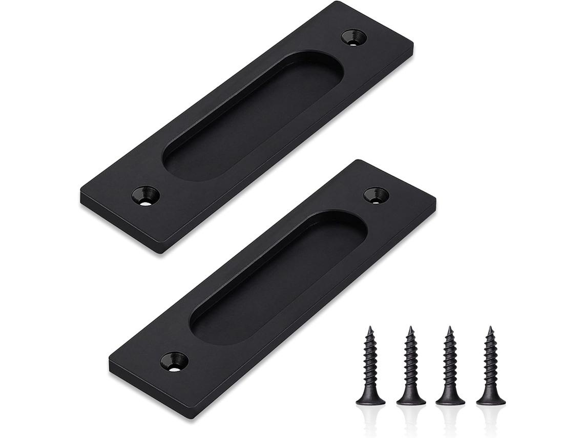 Conjunto de 2 puxadores para porta de correr, puxadores retangulares para porta de correr, puxador para porta de correr com parafusos de montagem.