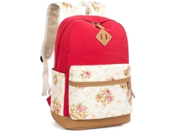 Mochila escolar floral para meninas com design de flores, para viagem e escola, S/MARCA