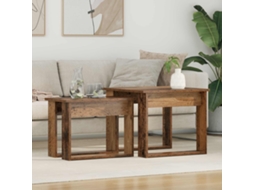 Conjunto De Mesas De Café 2 Pcs Madeira Antiga