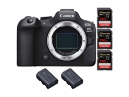 Eos R6 Mark Ii + 3 Sandisk 256gb Uhs ii 300mb/s + 2 Canon Lp e6nh Máquina Fotográfica Híbrida Full frame + Ebook Pricedirect CANON