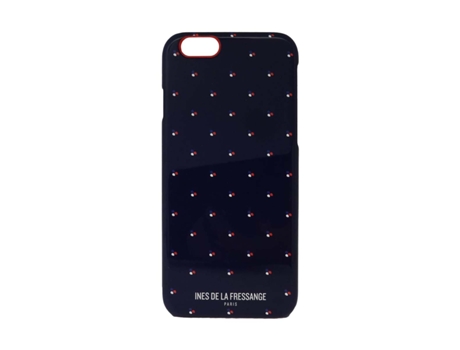 Ines De La Fressange Capa Para Apple Iphone 6/6s Semi-rígida Com Padrão De Pontos Preto