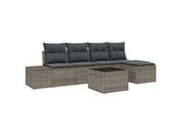 Conjunto 5 Conjunto De Sofá De Jardim Vidaxl Cinzento-claro Vime Pe (294 X 62 X 85 Cm)