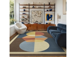 Tapete Geométrico De 120 X 160 Cm, Tapete Vintage Lavável À Máquina, Tapete De Mesa Fino Antiderrapante, Adequado Para Sala De Estar, Quarto