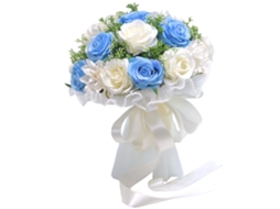 Bouquet de Noiva Azul Artificial para Casamento ao Ar Livre LAXISCREED