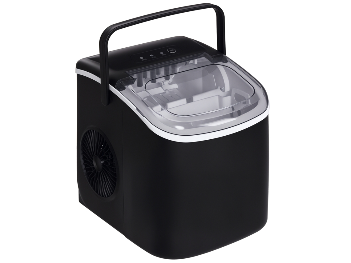 Máquina De Fazer Gelo Silenciosa 12 Kg Em 24 Horas 9 Cubos Em 6-12 Minutos Depósito De Água 1,3 L 22,2x29,4x29 Cm Preto