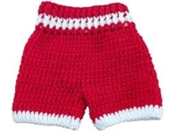 Conjunto De Fotos - Roupa De Bebê Menino Born Red Feita À Mão Em Crochê