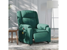 Vidaxl Poltrona Reclinável De Massagens Elétrica Tecido Verde-escuro