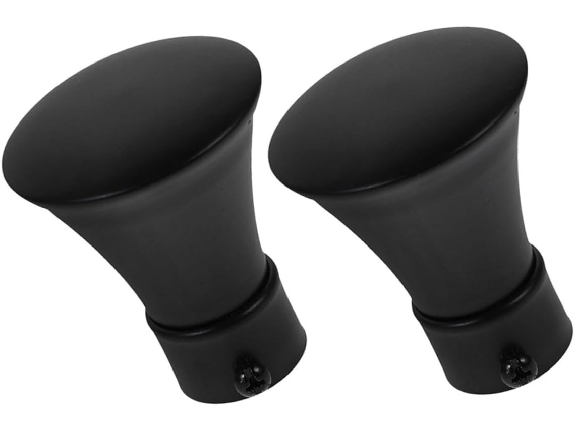Conjunto De 2 Ponteiras Pretas Para Varão De Cortina, Em Ferro Decorativo, Para Janelas E Decoração Gokoco