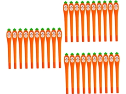 30 Canetas De Gel Em Formato Cenoura Com Desenho Animado, Fofas