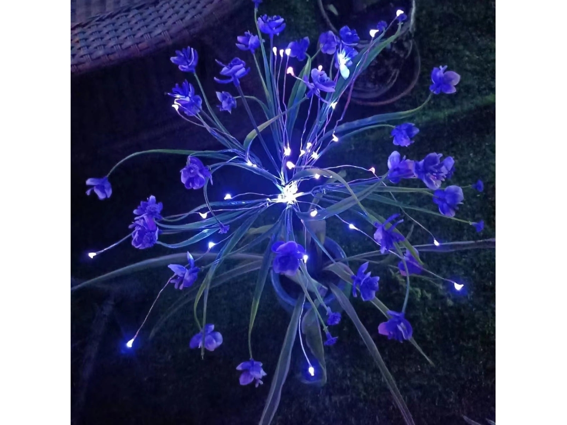 Luminária solar azul para jardim com iluminação LED AQUAFORGE