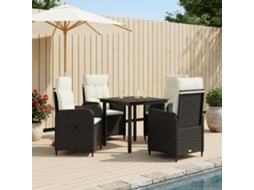 Vidaxl Conjunto De Mesa De Sofá 5 Pcs Preto E Branco Creme