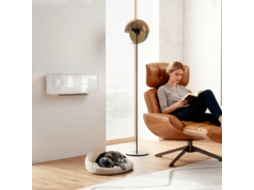 Aquecedor De Parede Cerâmico 2000w Com Ventilador, Termostato, Timer, Controle Remoto E Painel De Vidro Branco
