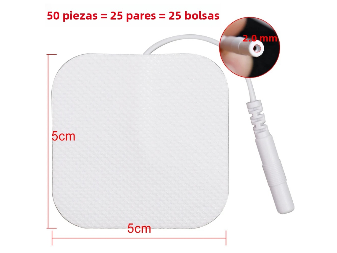 (5x5cm, 50 Unidades) Almofadas De Eletrodo Tens, Eletrodos Adesivos Ems, Eletrodos Tens De Silicone