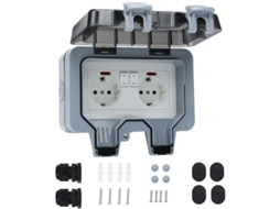 Tomada Dupla Externa Ip66 com Interruptor BRILVIBERA