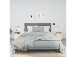 Vidaxl Mesas De Cabeceira 2 Pcs 40x34x55 Cm Pinho Maciço Branco
