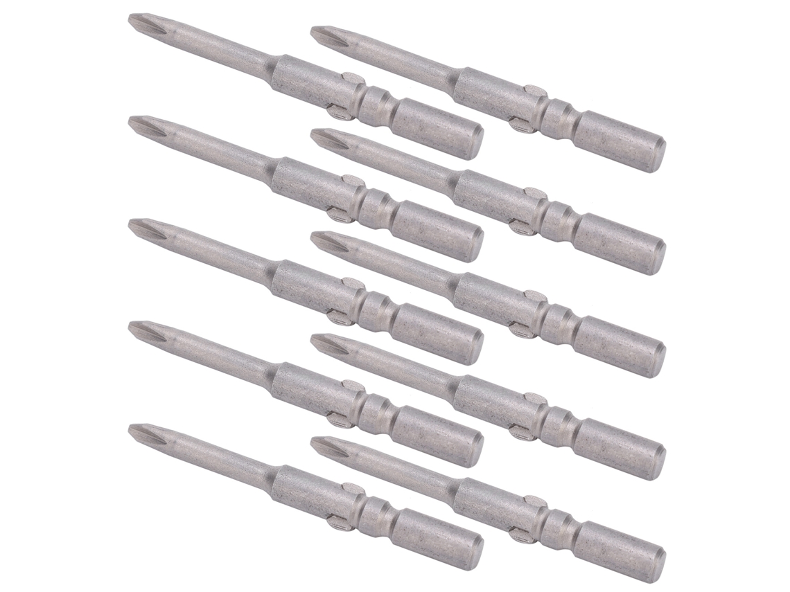 Conjunto De 10 Pontas De Parafuso Cruzado Magnéticas De 5mm Em Aço Liga S2 Para Parafusadeira Elétrica