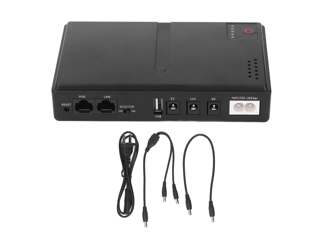 Mini UPS de bateria compacta para roteadores, câmeras, 36W, 5V/9V/12V, saída DC