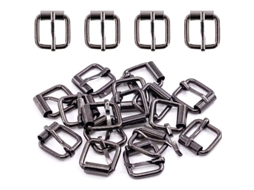 60 Fivelas de Metal Rolantes Multiuso, Quadradas 2cm Preto Arma