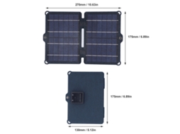 Painel Solar Portátil Dobrável Laxiscreed De 8w Com Duas Saídas Usb Para Carregamento Em Viagens