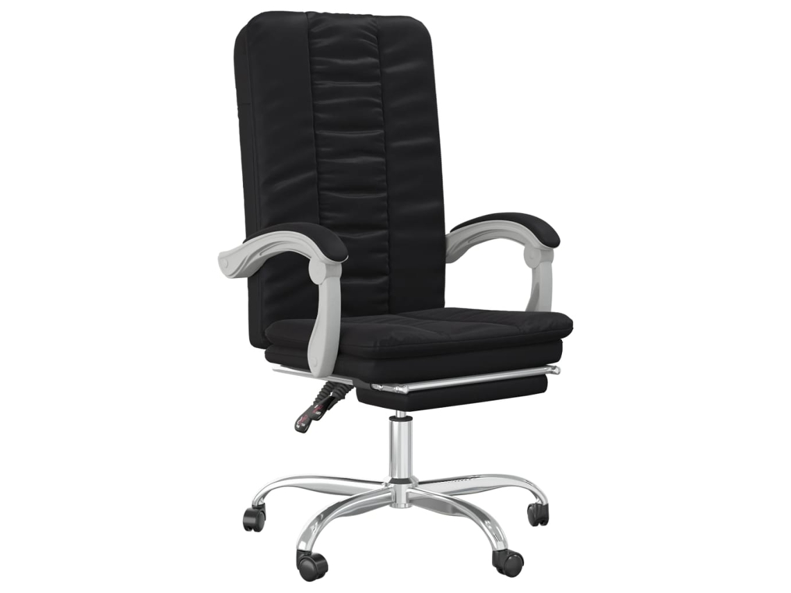 Cadeira de escritório reclinável VIDAXL Preto Couro Artificial (63x56x120 cm)