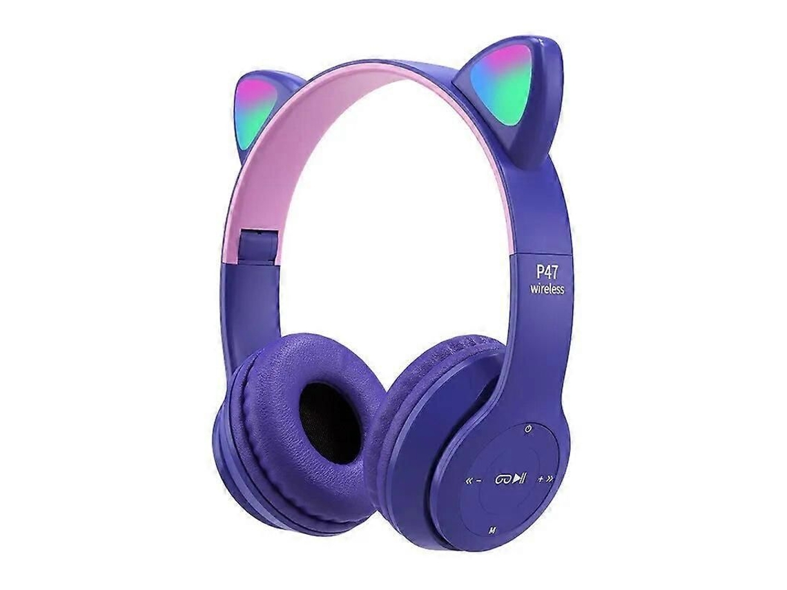Fones De Ouvido Bluetooth Com Design Fofo De Gatinho, Sem Fio, Com Microfone, Compatíveis Com Iphone 14 E 13, Pc E Cartão Tf. Ideal Para Crianças