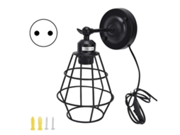 Lâmpada de Parede de ferro forjado preto retro industrial | S/MARCA