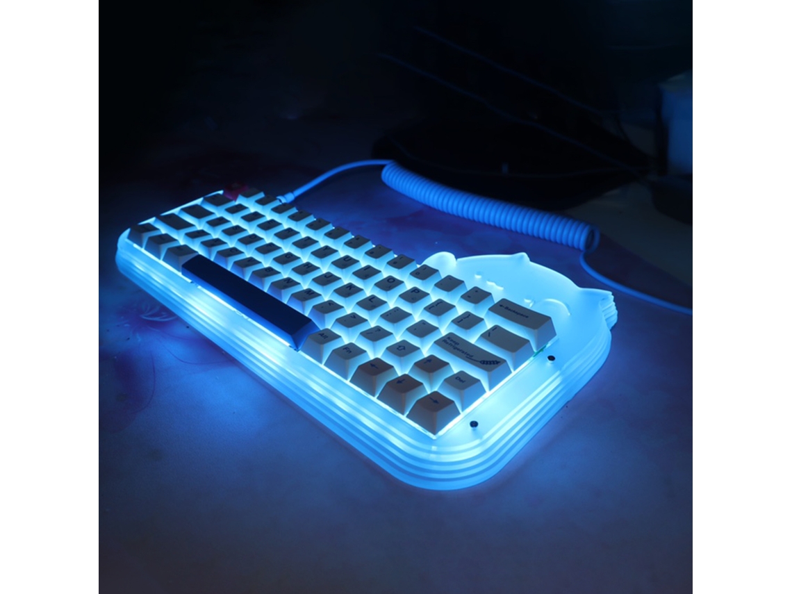 Kit Faça Você Mesmo Com Teclado Mecânico Com Fio De Gato Fofo, 64 Teclas, Efeito De Iluminação Rgb Hot Swappable Slowmoose