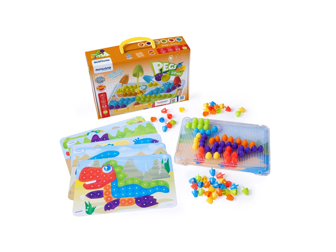 Pinos Miniland Pegs 20mm Dinossauro 90 Pecas 45318