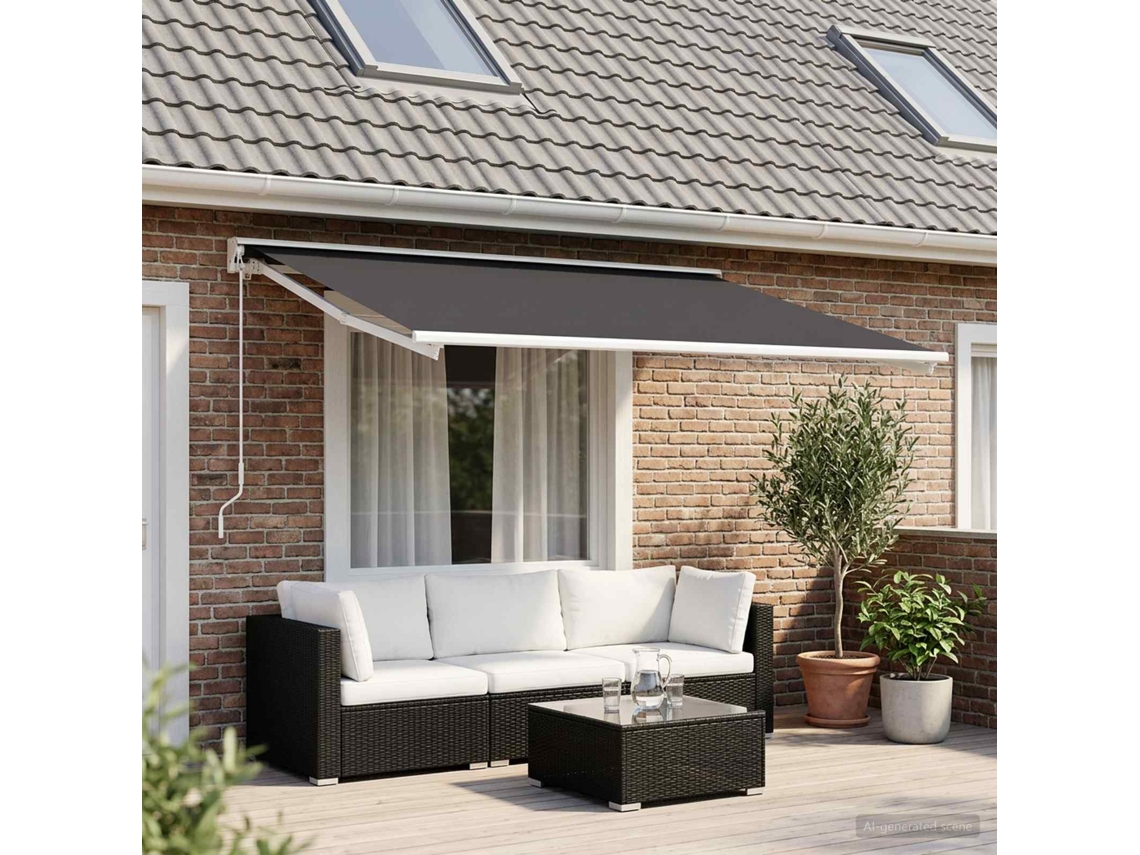 Vidaxl Tecido De Substituição Para Toldo Antracite 600 × 350 Cm