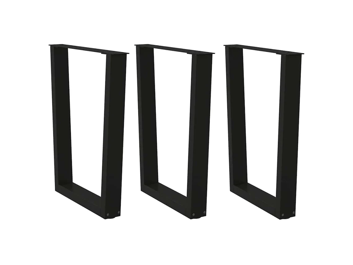 Conjunto 3 Perna Da Mesa De Jantar Vidaxl Preto Aço (70 X (72-73.3) Cm)