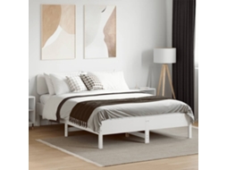 Vidaxl Cama Sem Colchão 150x200 Cm Madeira De Pinho Maciça Branco