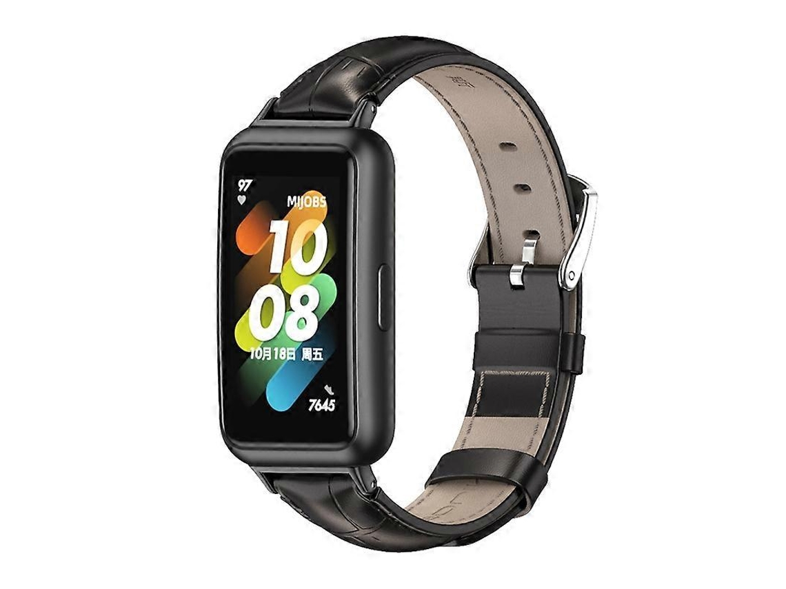 Pulseira De Couro Bovino Mijobs Para Huawei Band 7 / 7 Nfc