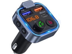 Transmissor Fm Bluetooth Yizhood Bt23l Pd3.0 Type C 20w Preto