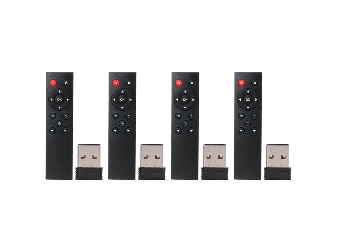 4x Mouse Aéreo Sem Fio Universal 2.4g Com Teclado E Controle Remoto Para Pc E Android Tv Box_glo